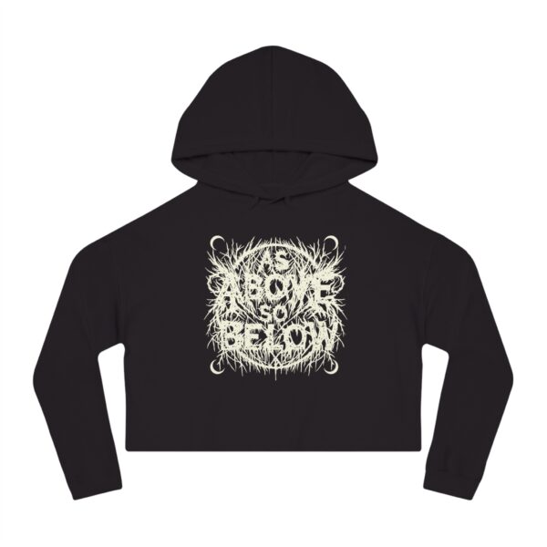 Women’s Cropped Sweatshirt with 'As Above, So Below' Metal Logo