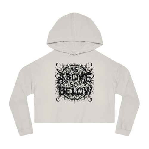 3860919963854723610_2048.jpeg Women’s Cropped Sweatshirt with 'As Above, So Below' Metal Logo