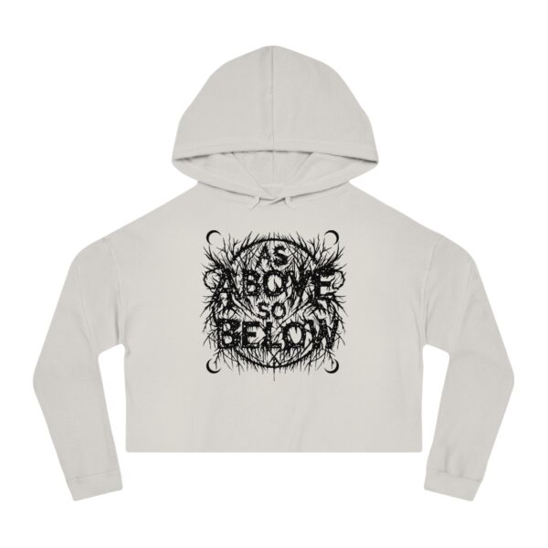 3860919963854723610_2048.jpeg Women’s Cropped Sweatshirt with 'As Above, So Below' Metal Logo