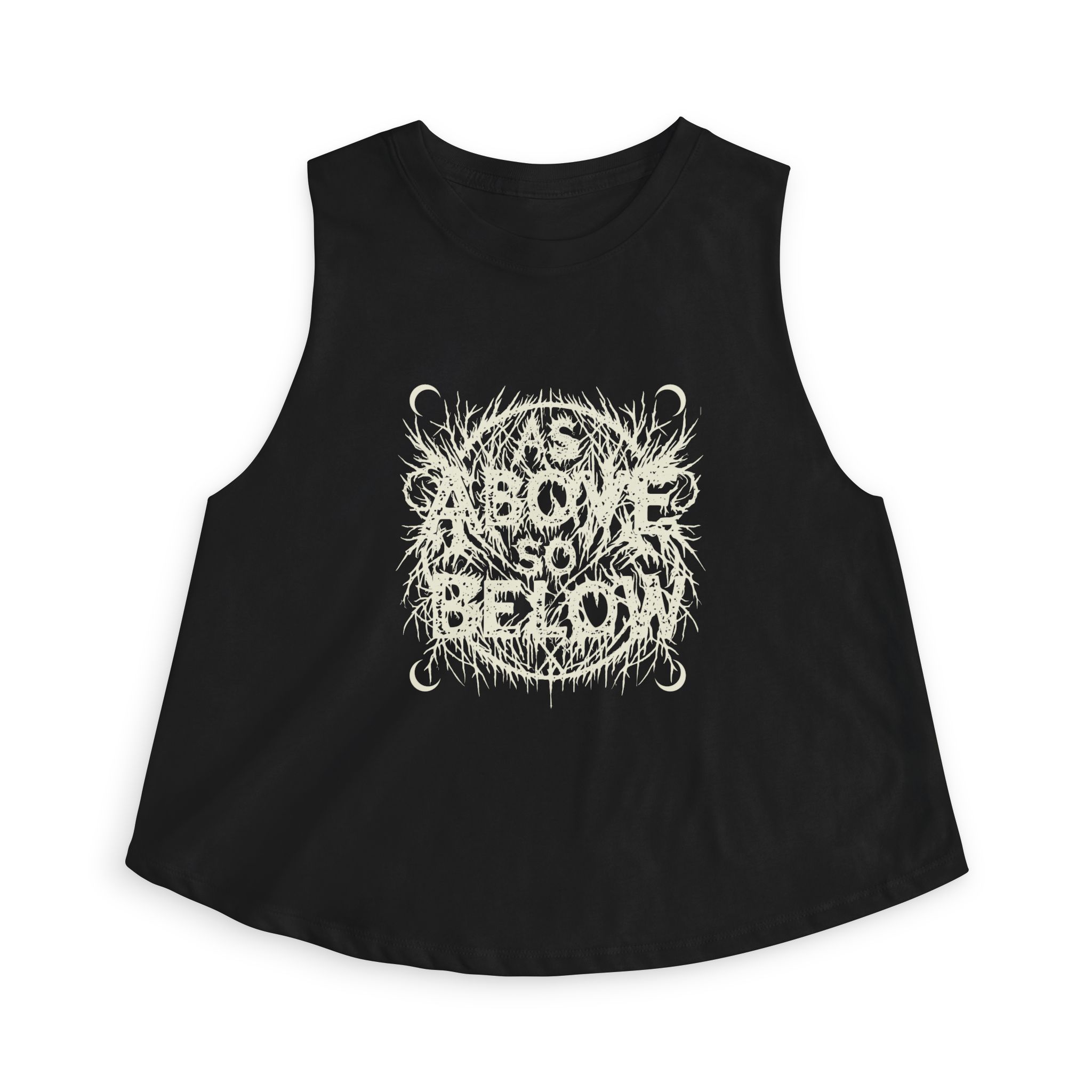 Vintage Metal Logo ‘As Above So Below’ Women’s Crop Top